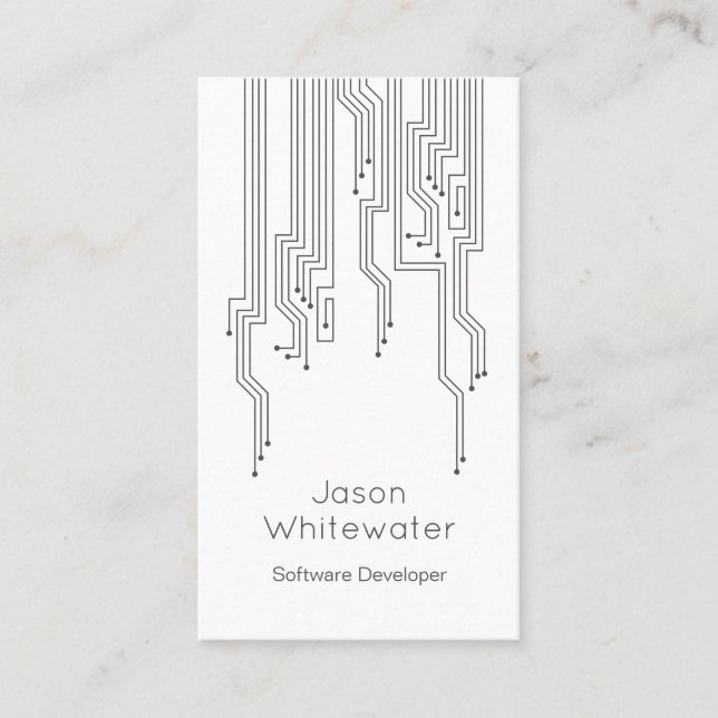 Techno Sleek Style Business Card (Front)