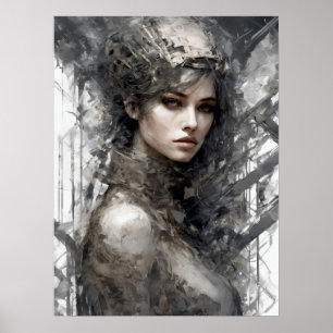 Techno Traces: Femme Machine Poster