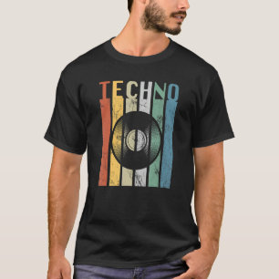 Techno Vintage Retro 70's Style Vinyl Record for D T-Shirt