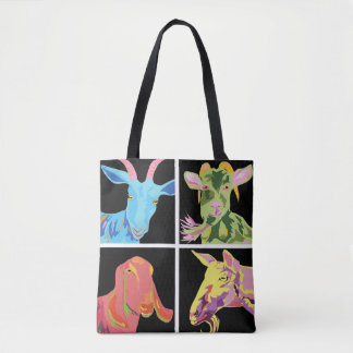 Technocolor dream goat tote bag