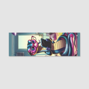 Technological Snake Name Tag