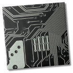 Technology Black Circuit Board Tile<br><div class="desc">Perfect for the electronics lovers and tech savvy people of the world! Features a black background circuit board.</div>