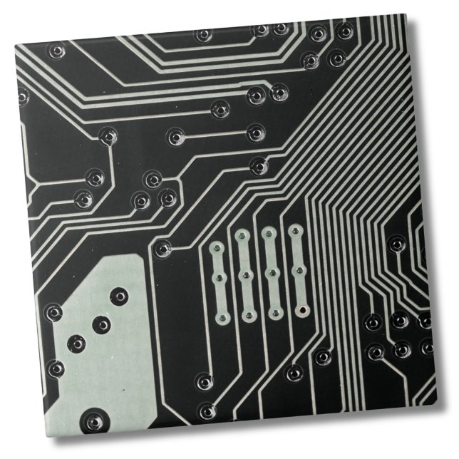 Technology Black Circuit Board Tile (Unique Modern Industrial Black Circuit Technology Ceramic Tile)