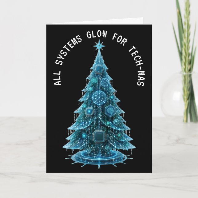 Technology Christmas Tree  Card (Front)