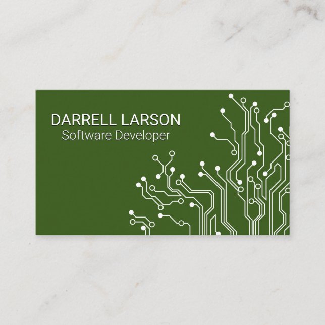 Technology Computer Hardware Business Card (Front)