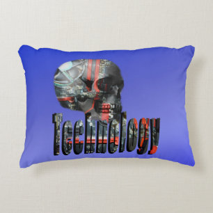 Technology Computer Skull Design, Accent Pillow