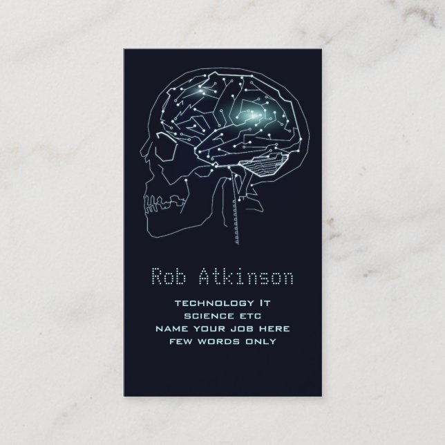 technology computing circuit brain business card (Front)