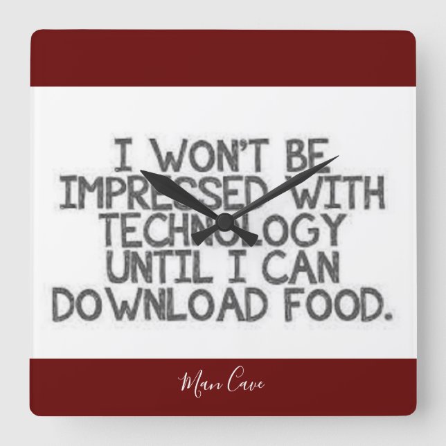 Technology Download Square Wall Clock (Front)