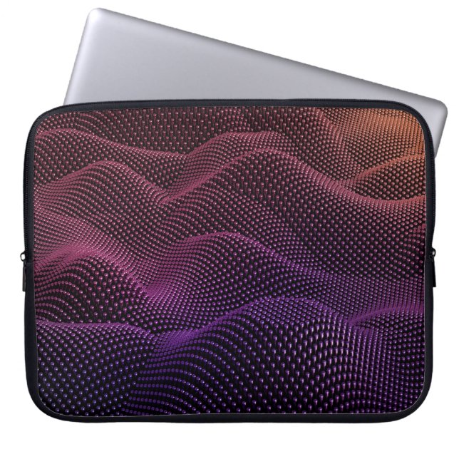 Technology geometry black background. 3d illustrat laptop sleeve (Front)