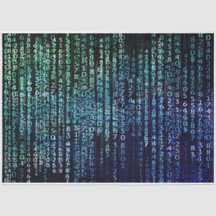 Technology Matrix Binary Code Decoupage Tissue Paper