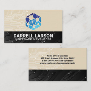 Technology Network Logo   Circuits Tech Background Business Card