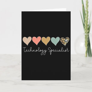 Technology Specialist Leopard Heart, Valentine's D Card