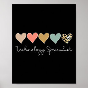 Technology Specialist Leopard Heart, Valentine's D Poster