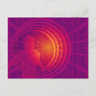 Technology Themed Binary Code Postcard