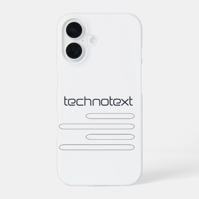 Technotext Techno Text Logo iPhone 16 Case (Back)