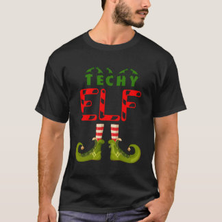 Techy Elf Funny Group Matching Family Pyjamas For  T-Shirt