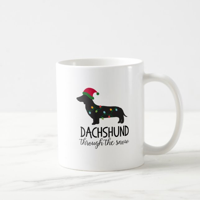 Teckel par la tasse de neige, Noël (Droite)