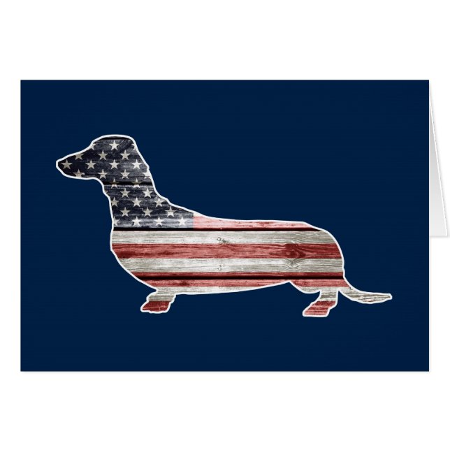 Teckel patriotique avec le drapeau américain (Devant horizontal)