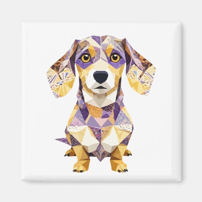 Teckel Playful Adorable Cute Animal Colourful Funn Magnet (Front)