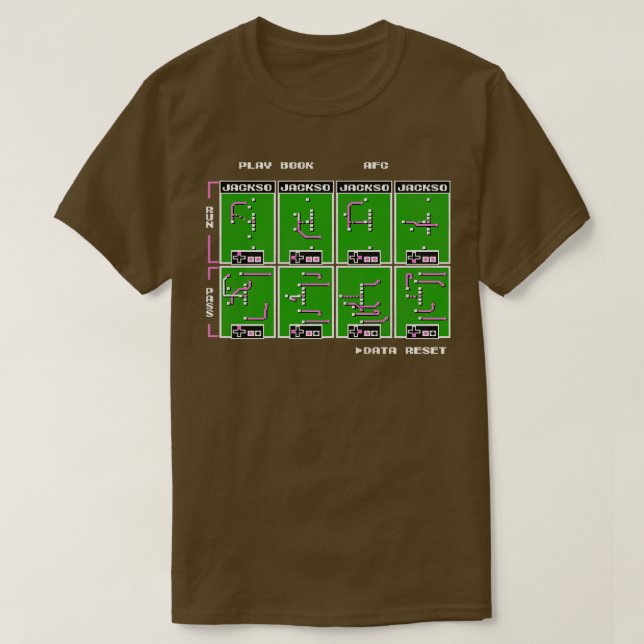 TECMO BO Retro Tecmo Plays T-Shirt (Design Front)