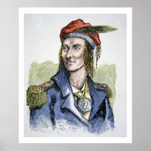 Tecumseh (1768-1813) (colored engraving) poster