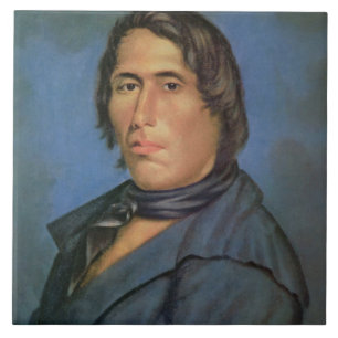Tecumseh (1768-1813) (oil on canvas) tile