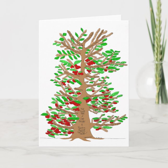 Ted and Inga Knutson Family Tree Greeting Card (Front)