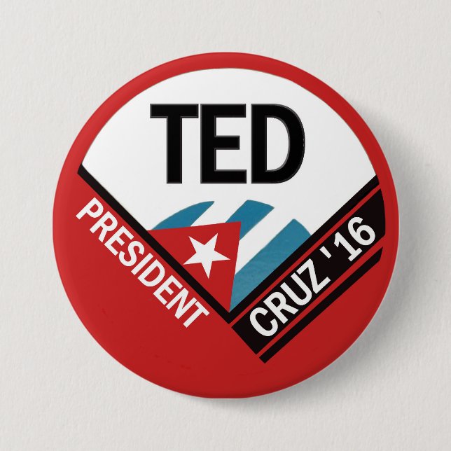 Ted Cruz 2016 3 Inch Round Button (Front)
