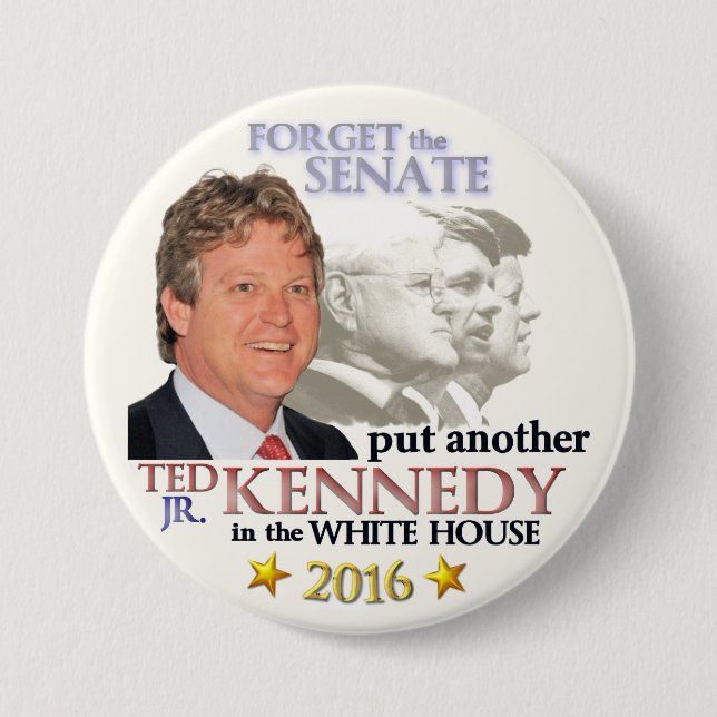 Ted Kennedy, Jr. for President 2016 3 Inch Round Button (Front)