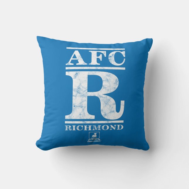 Ted Lasso | AFC R Richmond Text Logo Throw Pillow (Front)