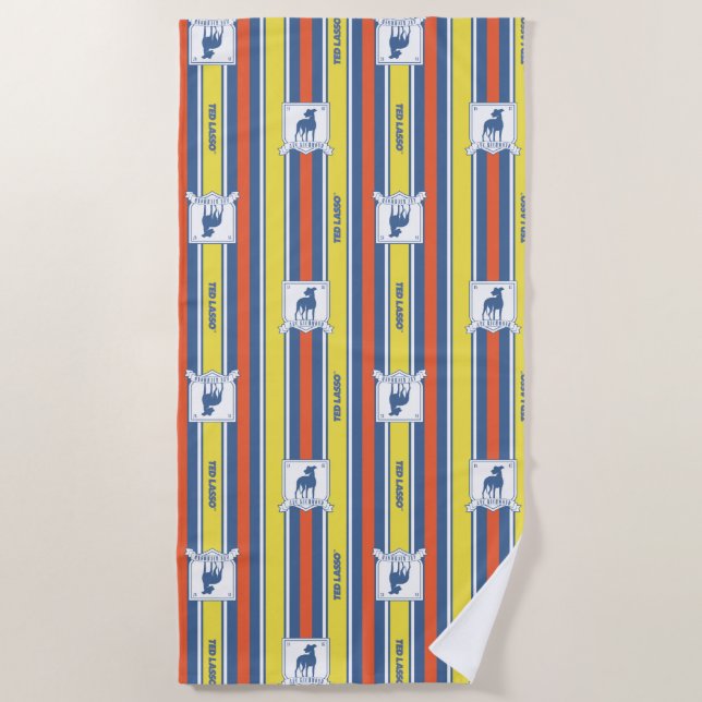 Ted Lasso | AFC Richmond Logo Stripe Pattern Beach Towel (Front)