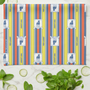 Ted Lasso   AFC Richmond Logo Stripe Pattern Kitchen Towel