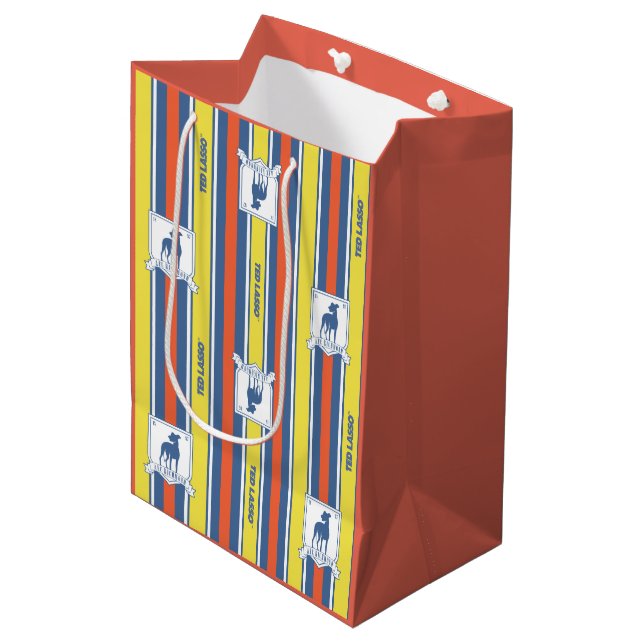 Ted Lasso | AFC Richmond Logo Stripe Pattern Medium Gift Bag (Front Angled)