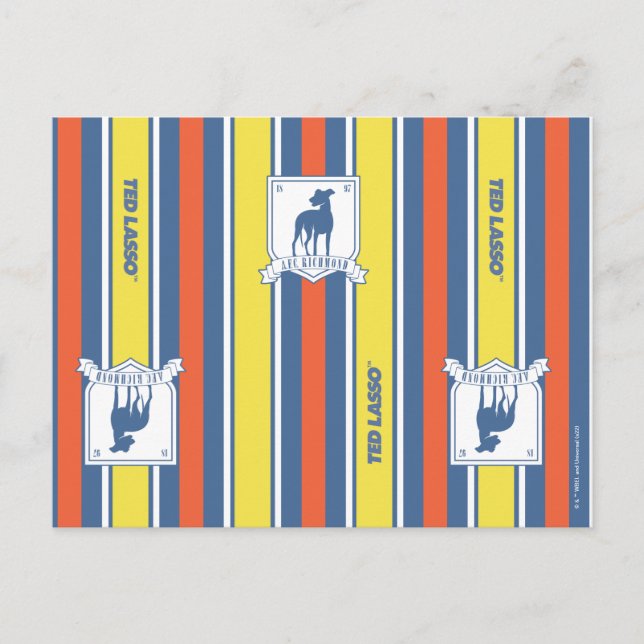 Ted Lasso | AFC Richmond Logo Stripe Pattern Postcard (Front)