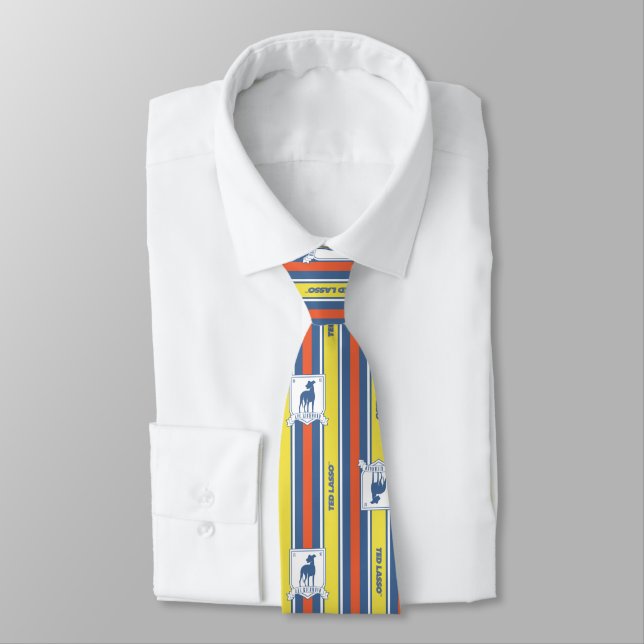 Ted Lasso | AFC Richmond Logo Stripe Pattern Tie (Tied)