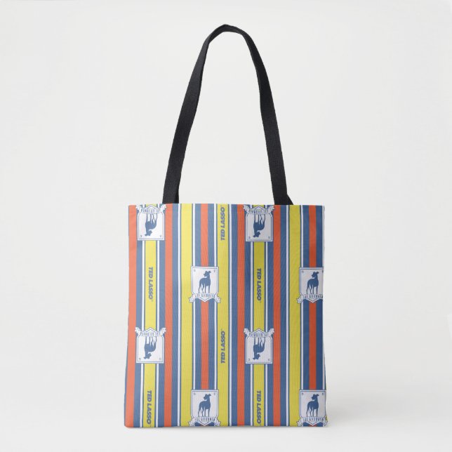 Ted Lasso | AFC Richmond Logo Stripe Pattern Tote Bag (Front)