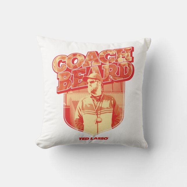 Ted Lasso | Coach Beard Badge Throw Pillow (Front)