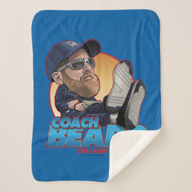 Ted Lasso | Coach Beard Bobblehead Sherpa Blanket (Front)