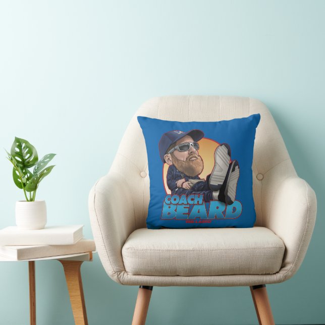 Ted Lasso | Coach Beard Bobblehead Throw Pillow (Chair)