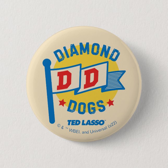 Ted Lasso | Diamond Dogs Pennant Graphic 2 Inch Round Button (Front)