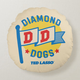 Ted Lasso   Diamond Dogs Pennant Graphic Round Pillow