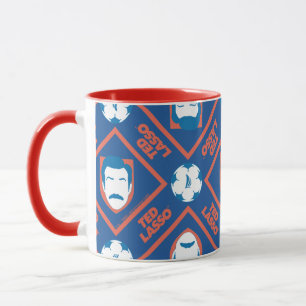 Ted Lasso Face and Ball Diamond Pattern Mug