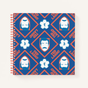 Ted Lasso   Face and Ball Diamond Pattern Notebook