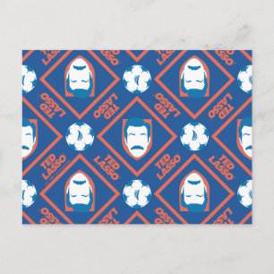Ted Lasso   Face and Ball Diamond Pattern Postcard