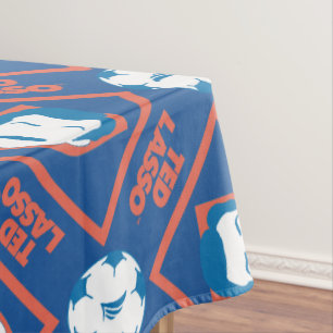 Ted Lasso   Face and Ball Diamond Pattern Tablecloth