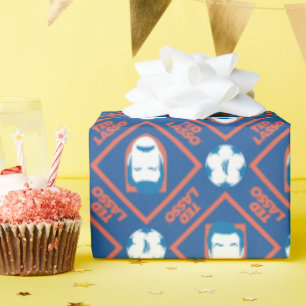 Ted Lasso   Face and Ball Diamond Pattern Wrapping Paper