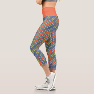 Ted Lasso Fútbol is Life Stripe Pattern Capri Leggings