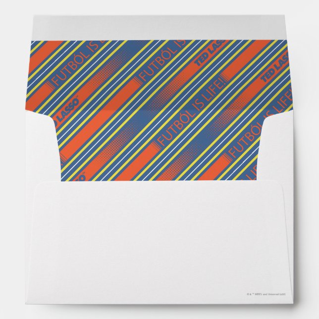 Ted Lasso | Fútbol is Life Stripe Pattern Envelope (Back (Bottom))