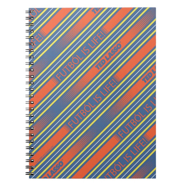 Ted Lasso | Fútbol is Life Stripe Pattern Notebook (Front)