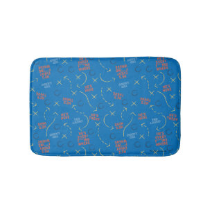 Ted Lasso He's Here He's There Playbook Pattern Bath Mat